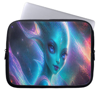 Pretty Blue Fairy Pointed Oren op elektronische ta Laptop Sleeve