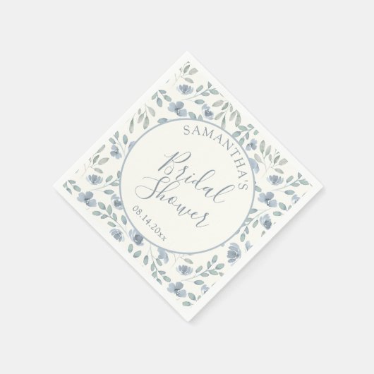 Pretty Blue Floral Bridal Shower  Servet (Hoek)