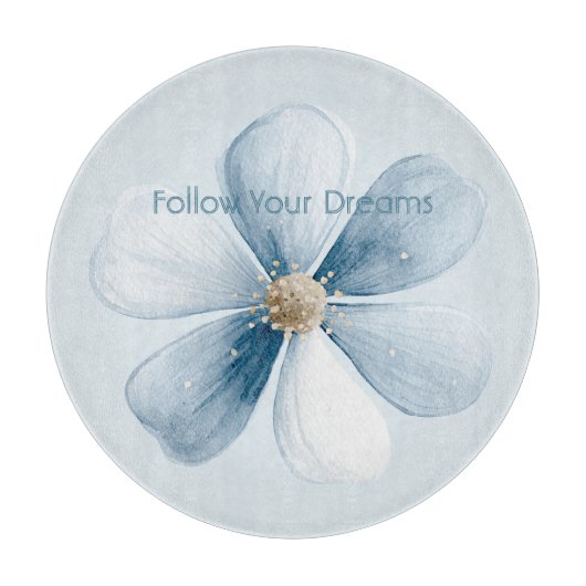 Pretty Blue Flower Snijplank (Voorkant)