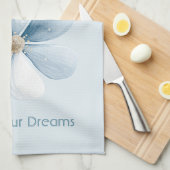 Pretty Blue Flower Theedoek (Quarter Fold)