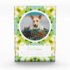Pretty Blue Green Pet Cat Dog Memorial Keepsake Fotoblokken