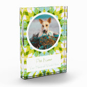 Pretty Blue Green Pet Cat Dog Memorial Keepsake Fotoblokken (Links)