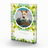 Pretty Blue Green Pet Cat Dog Memorial Keepsake Fotoblokken (Rechts)