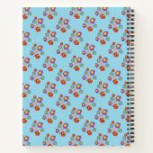 Pretty Blue Ladybug and Flowers Pattern Notitieboek (Achterkant)