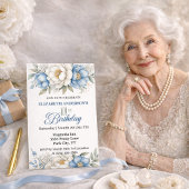 Pretty Blue Magnolia and Peony 101st Birthday Kaart