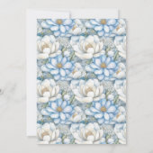 Pretty Blue Magnolia and Peony 80th Birthday Kaart (Achterkant)