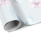 Pretty Blue Pink Butterflies Birthday Cadeaupapier (Rol Hoek)