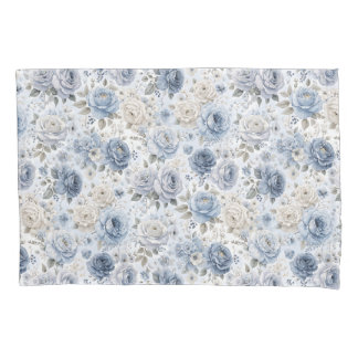 Pretty Blue Rose Floral Watercolor  Kussensloop