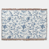 Pretty Blue White Floral Christmas Deken (Voorkant)