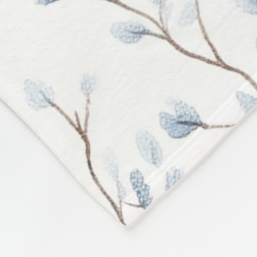 Pretty Blue White Flowers   Fleece Deken (Hoek)