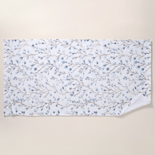 Pretty Blue White Flowers   Strandlaken (Voorkant)