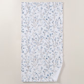 Pretty Blue White Flowers   Strandlaken (Voorkant)