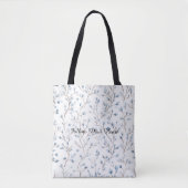 Pretty Blue White Flowers Tote Bag (Voorkant)