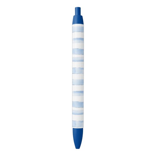 Pretty Blue White Plaid Stripes Bridal Shower Zwarte Inkt Pen (Voorkant Verticaal)