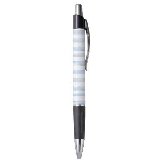 Pretty Blue White Plaid Stripes Pen (Achterkant (Verticaal))