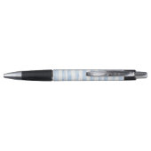 Pretty Blue White Plaid Stripes Pen (Achterkant)