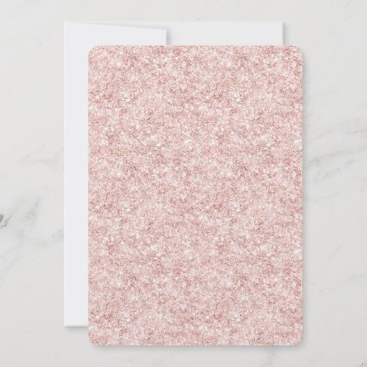 Pretty Blush Pink Glitter Birthday Kaart (Achterkant)