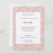 Pretty Blush Pink Glitter Birthday   Kaart (Voorkant)