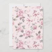 Pretty Blush Pink Roses Floral & Bows Birthday Kaart (Achterkant)