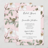 Pretty Blush Pink White Flowers Bridal Shower Kaart (Voorkant / Achterkant)