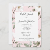 Pretty Blush Pink White Flowers Bridal Shower Kaart (Voorkant)