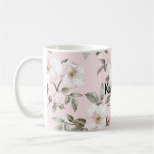 Pretty Blush Pink White Flowers   Koffiemok (Links)