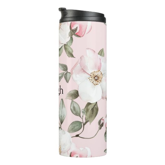 Pretty Blush Pink White Flowers Thermosbeker (Geroteerd rechts)