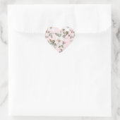 Pretty Blush Pink White Flowers Wedding Hart Sticker (Tas)