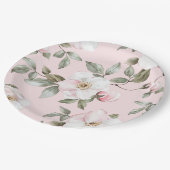Pretty Blush Pink White Flowers Wedding  Papieren Bordje (Gekanteld)