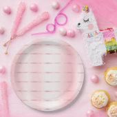 Pretty Blush Roze Glam Lint Bruiloft Papieren Bordje (Feest)