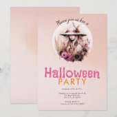 Pretty Boho Heks Ombre Halloween Feest Kaart (Voorkant / Achterkant)