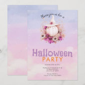 Pretty Boho Pompoen Heksenhoed Halloween Feest Kaart (Voorkant / Achterkant)
