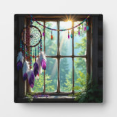 Pretty Boho Purple Dreamcatcher in Window Fotoplaat (Voorkant)