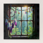 Pretty Boho Purple Dreamcatcher in Window Legpuzzel (Verticaal)