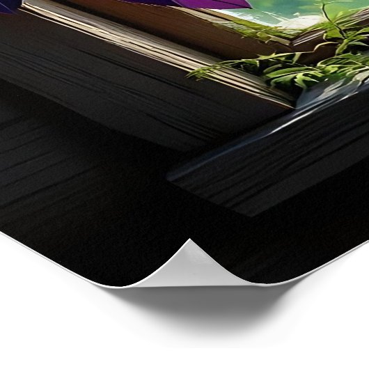 Pretty Boho Purple Dreamcatcher in Window   Poster (Hoek)