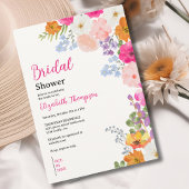 Pretty Boho Wildflowers Bridal Shower Kaart