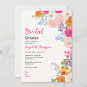 Pretty Boho Wildflowers Bridal Shower Kaart (Voorkant)