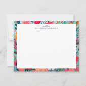 Pretty Botanical Girly Floral Frame  Notitiekaartje (Voorkant)