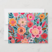 Pretty Botanical Girly Floral Frame  Notitiekaartje (Achterkant)