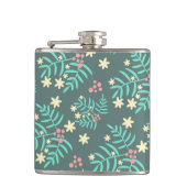 Pretty Botanical Leaves and Berries Blue Pattern Heupfles (Voorkant)