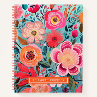 Pretty Botanical Stylish Floral Dot Journal Notitieboek