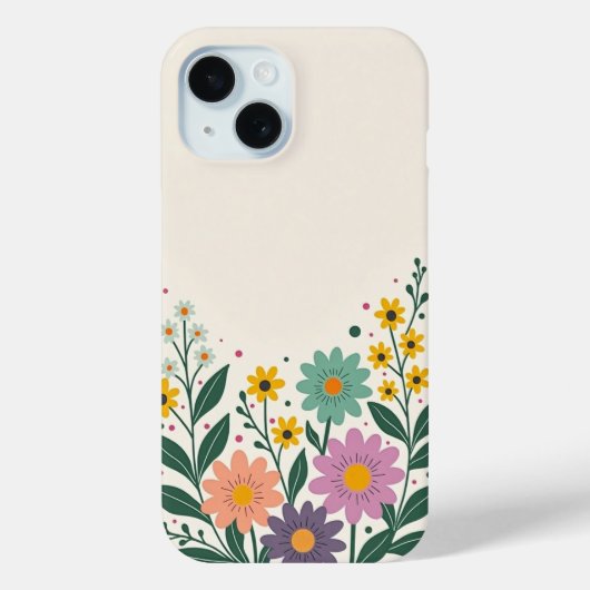 Pretty Bottom Border Flowers Case-Mate iPhone Case (Achterkant)
