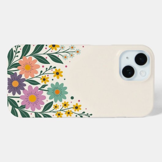 Pretty Bottom Border Flowers Case-Mate iPhone Case (Achterkant (horizontaal))