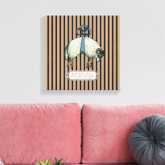 Pretty Bow Sheep™ Collectie - Ingepakt Canvas (Insitu (Woonkamer))