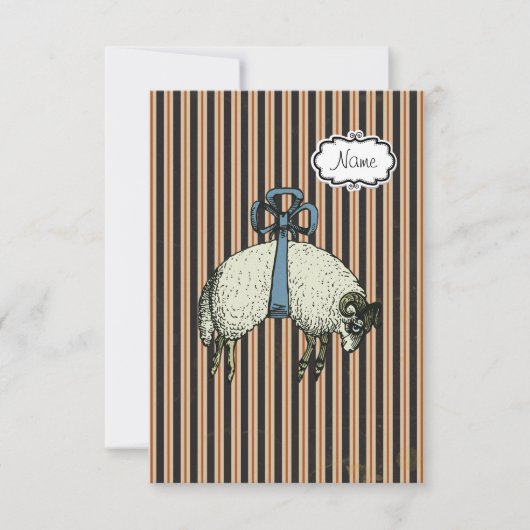 Pretty Bow Sheep ONTWERPER OPTIES ~ Uitnodigingen (Voorkant)