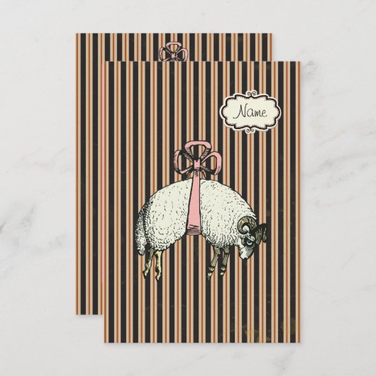 Pretty Bow Sheep™ (ONTWERPERSOPTIES) - Kaart (Voorkant / Achterkant)