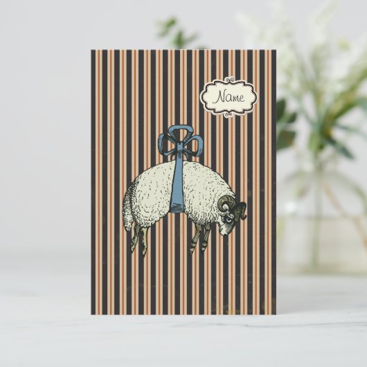 Pretty Bow Sheep™ (ONTWERPERSOPTIES) - Kaart (Staand voorkant)