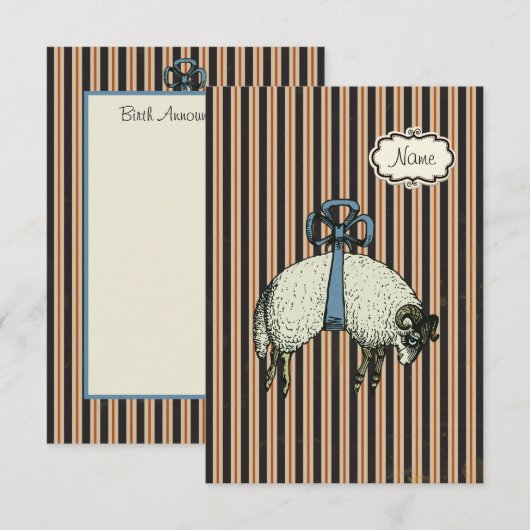 Pretty Bow Sheep™ (ONTWERPERSOPTIES) - Kaart (Voorkant / Achterkant)