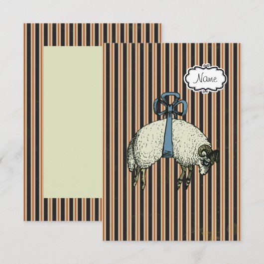 Pretty Bow Sheep ONTWERPOPTIES  ~ Uitnodigingen (Voorkant / Achterkant)