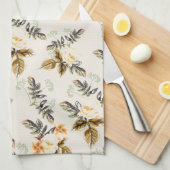 Pretty Brown Floral Fall Winter Foliage  Theedoek (Quarter Fold)